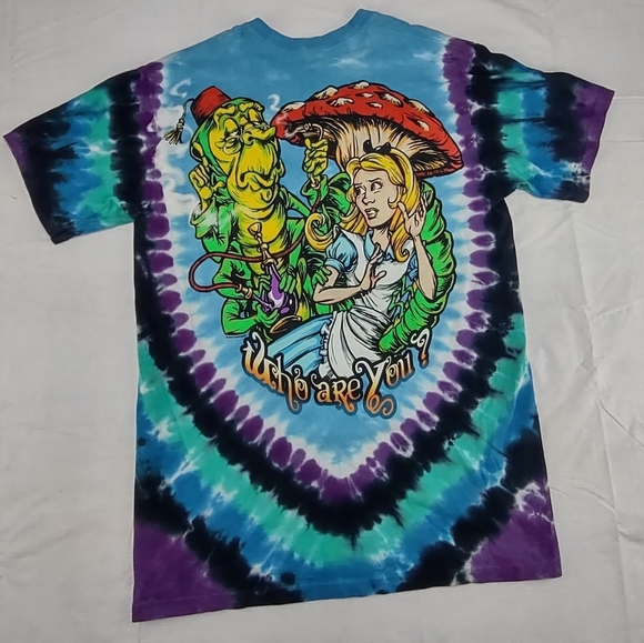 Liquid Blue Alice in Wonderland Mad Hatter Double Sided Short Sleeve Tee Medium - Picture 7 of 11